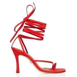 Brother Vellies - Bike Shoe Heeled Sandal - Tomato/Red - Size 7